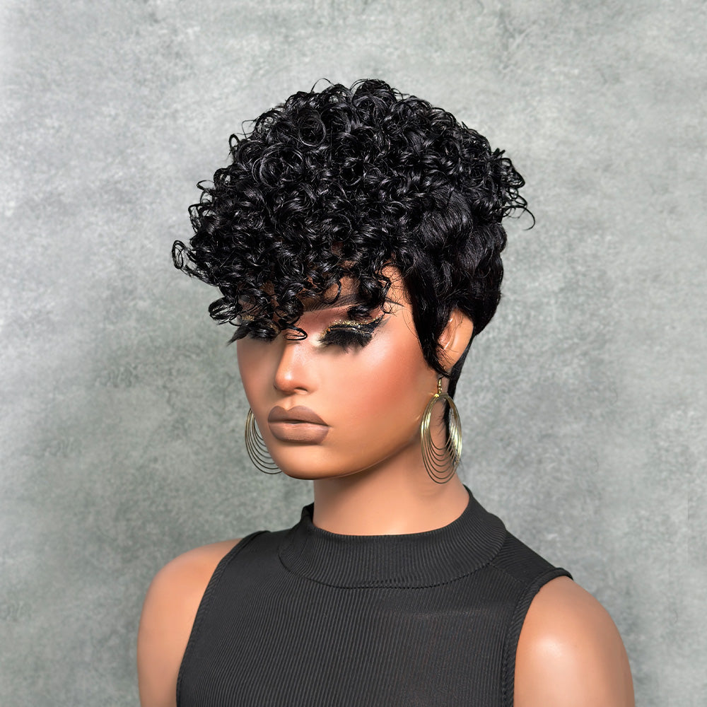 Urban Edge Wave Pixie Curls Human Wig