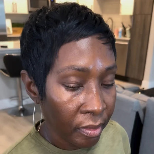 Full Lace Short Pixie Cut Glueless 100% human Hair Wig