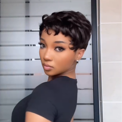 Wear & Go Natural Black Short Peruvian Pixie Cut Wig