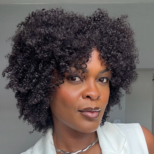 Put On & Go Glueless Short Afro Curly Bob Wig