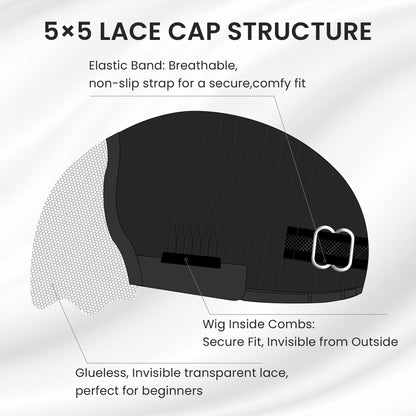 Natural Realistic Layered Pre-plucked hairline Lace Closure Wig