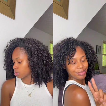 Glueless Natural Voluminous Kinky Curly Bob 5×5 Lace Closure Wig