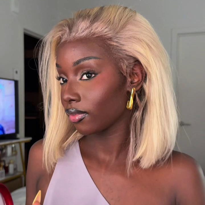 613 Blonde Luxury Straight Style  Bob 13×4 Lace Frontal Wig