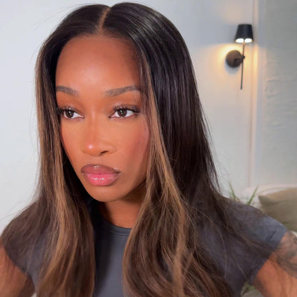 Balayage Brown Loose Wave 13x4 Lace Front Wig