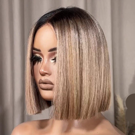 613 Ombre Blonde Highlight 5x5 Lace Closure Bob Wig