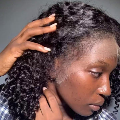 Ventilated Curly 13×4 Lace Frontal With Kinky Edges Wig