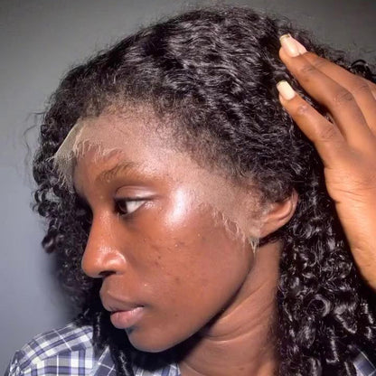 Ventilated Curly 13×4 Lace Frontal With Kinky Edges Wig