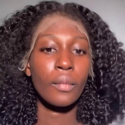 Ventilated Curly 13×4 Lace Frontal With Kinky Edges Wig