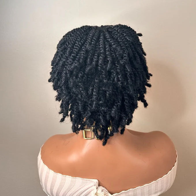 Full Lace Natural Black Afro Lightweight Mini Kinky Twist Wig