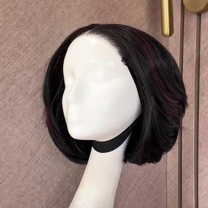 Natural Realistic Highlights Layered Cut Bob 5×5 Lace Closure Wig