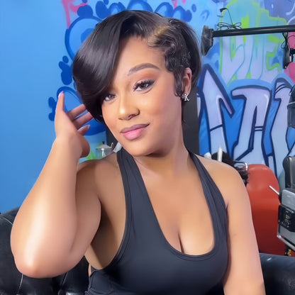 Finger Wave Short Pixie Cut 13×4 Lace Frontal Wig