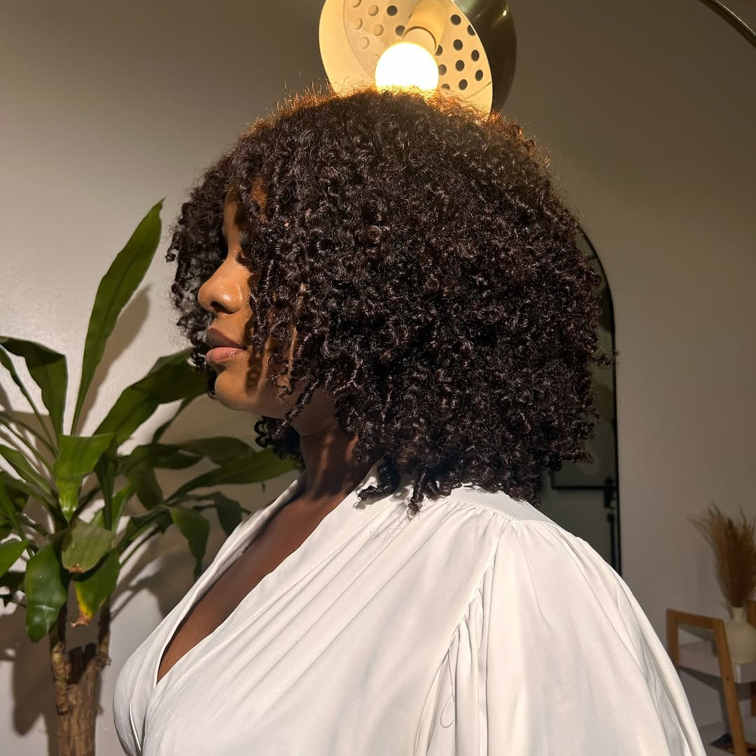 Luxurious Curls HD Lace Closure With 4C Kinky Edges Pre-cut Glueless Wig