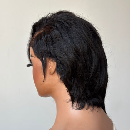 Asymmetrical Side Parted Curls Bob 13×4 Lace Frontal Wig