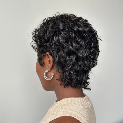 Full Lace Wave Curls Short Pixie Cut Glueless Wig