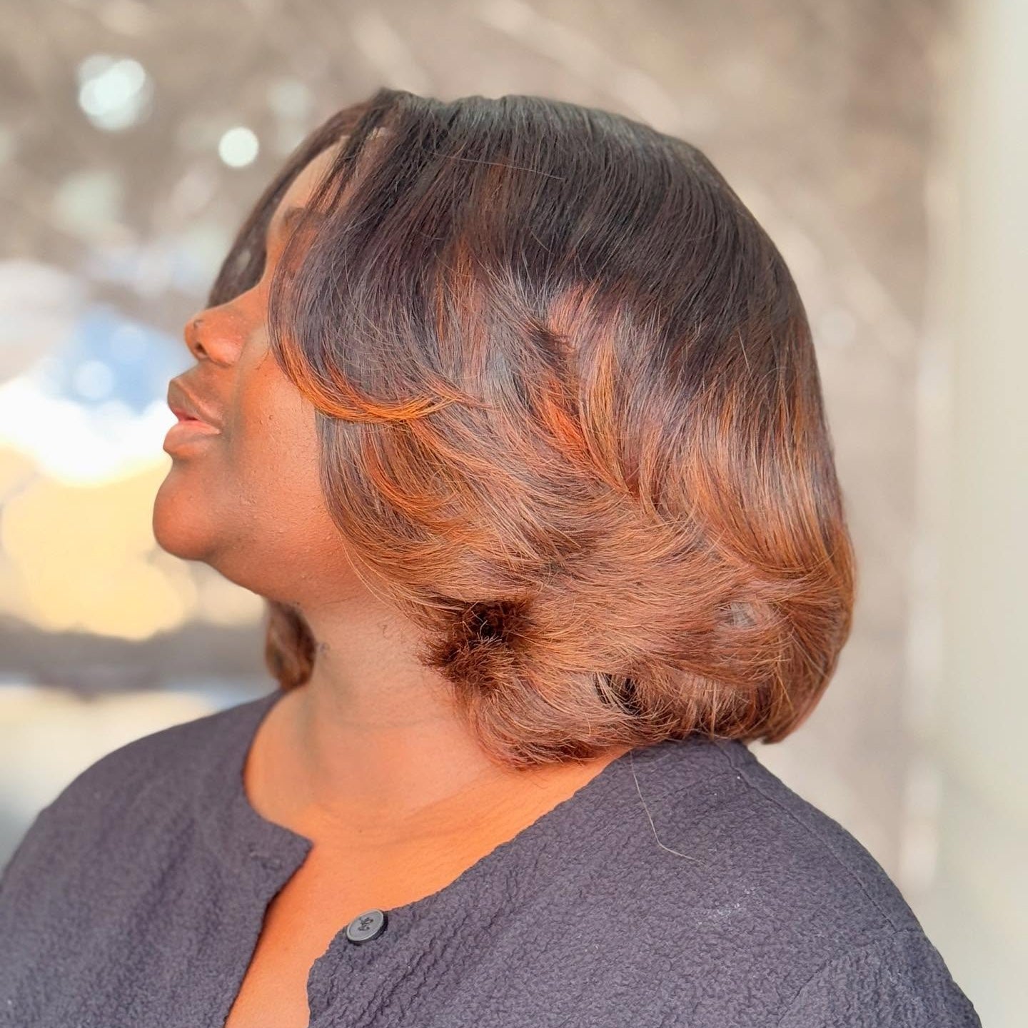 Brown Balayage Layered 5x5 Lace Closure Bob Wig