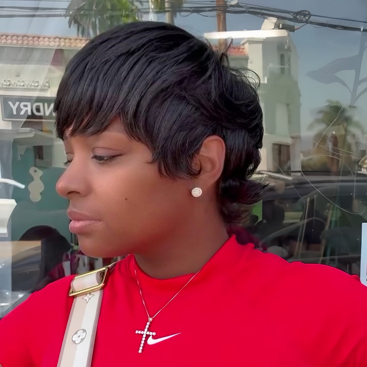 Put On & Go Chic Layered Feathered Pixie Cut Wig With Bangs