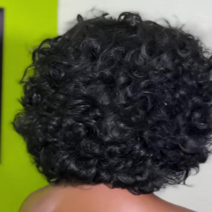Put On & Go Voluminous Curly Glueless Bob Wig With Bangs