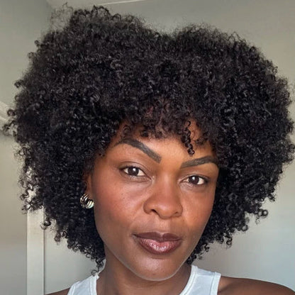 Put On & Go Glueless Short Afro Curly Bob Wig