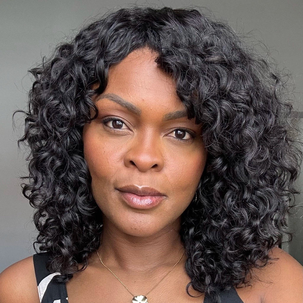 Put On & Go Glueless Voluminous Jerry Curly Bob Wig