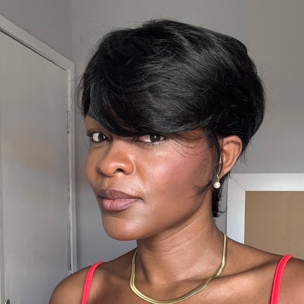 Realistic Layered Short Pixie Cut Wig With Bangs