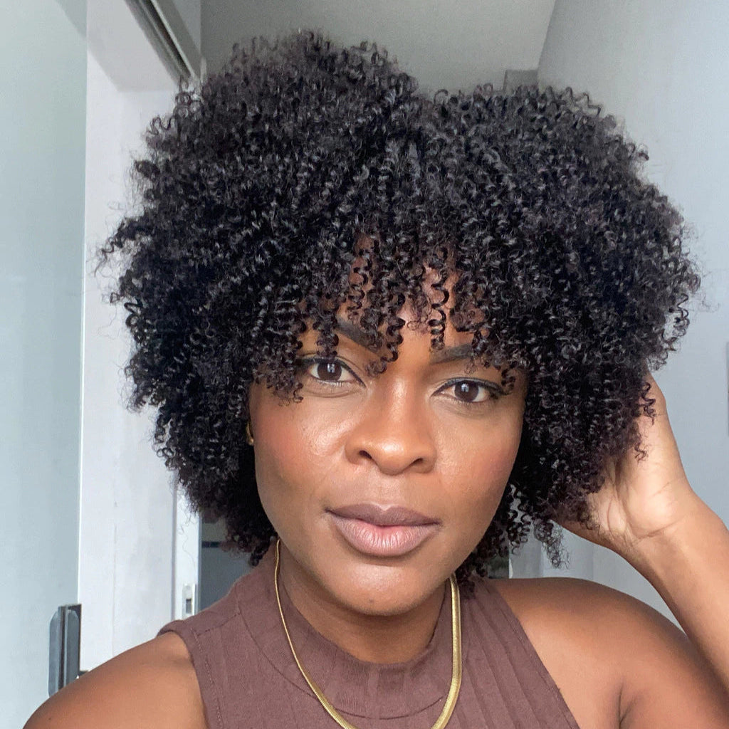 Put On & Go Glueless Short Afro Curly Bob Wig