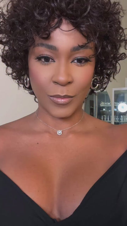 Put On & Go Short Curly Pixie Bob Wig 100% Human Hair
