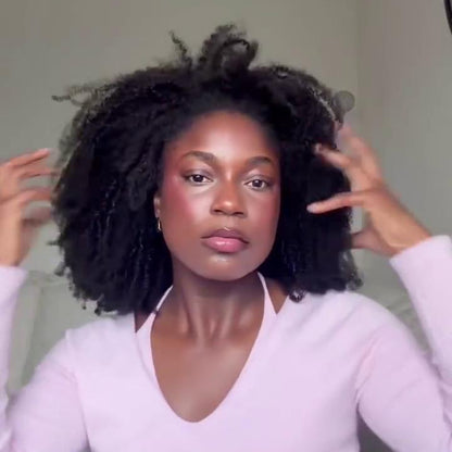 Full Voluminous Afro Kinky Curly Invisible Drawstring Half Wig