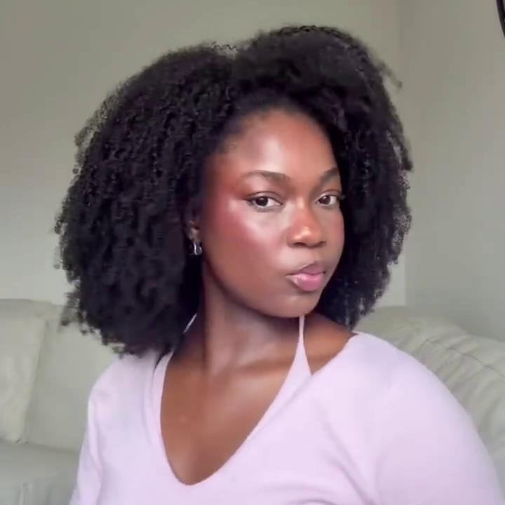 Full Voluminous Afro Kinky Curly Invisible Drawstring Half Wig