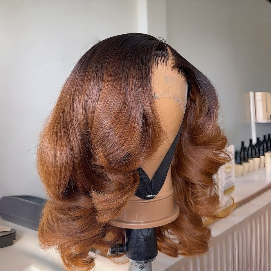 Ombre Brown Body Wave 5x5 Lace Closure Wig